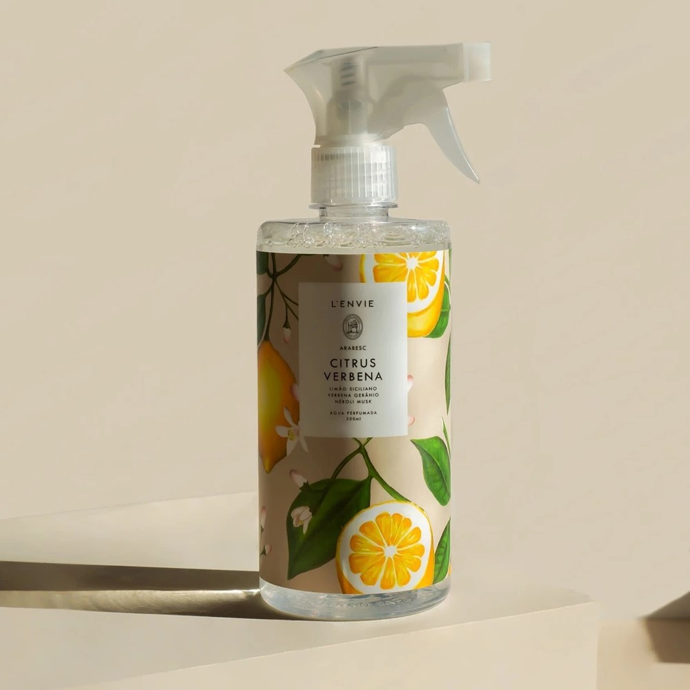 Água Perfumada Limão Citrus Verbena Gerânio Lenvie 500ml - Imagem 4