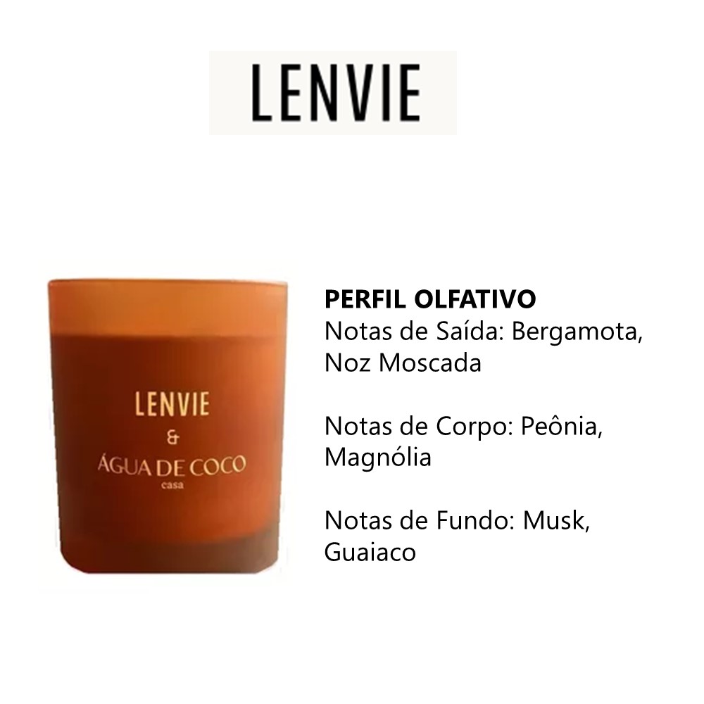 Vela Perfumada Terra do Sol Lenvie + Água de Coco 210g - Imagem 2