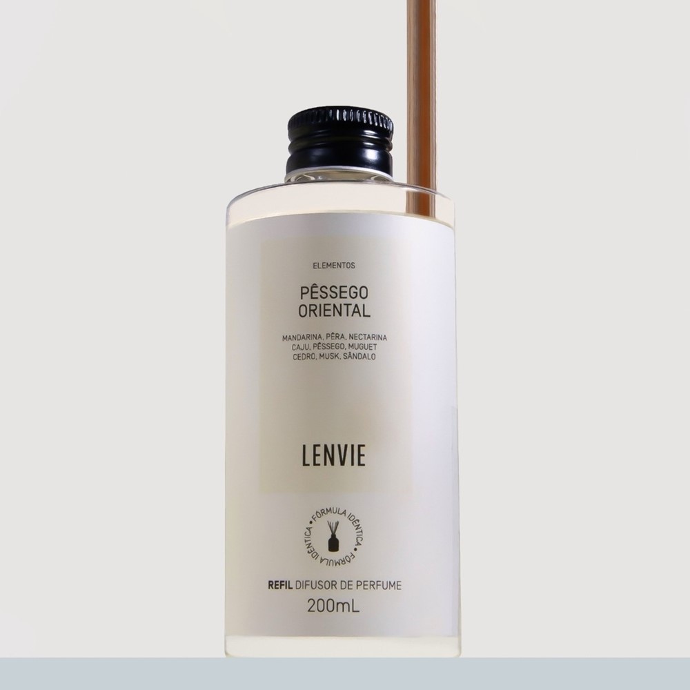 Refil Difusor de Perfume Pêssego Oriental Elementos Lenvie 200ml - Imagem 4